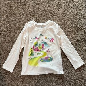 🌼5/$10🌼Carter's White Long Sleeve Shirt with Colorful Nature Print 3t